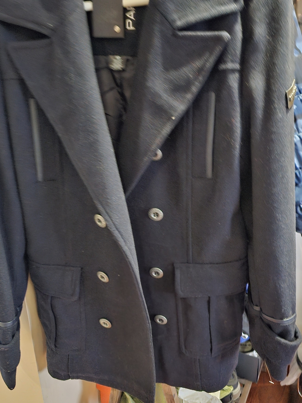 Parasuco Men's Double-Breasted Navy Pea Coat